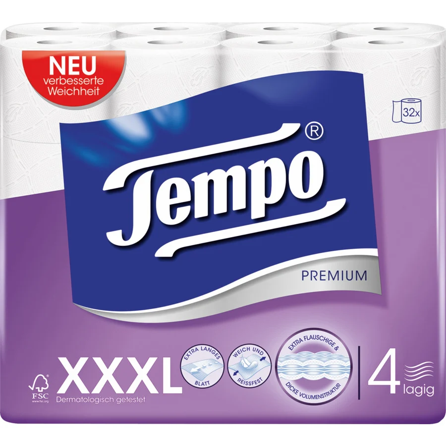 TEMPO Toilettenpapier, 4-lagig