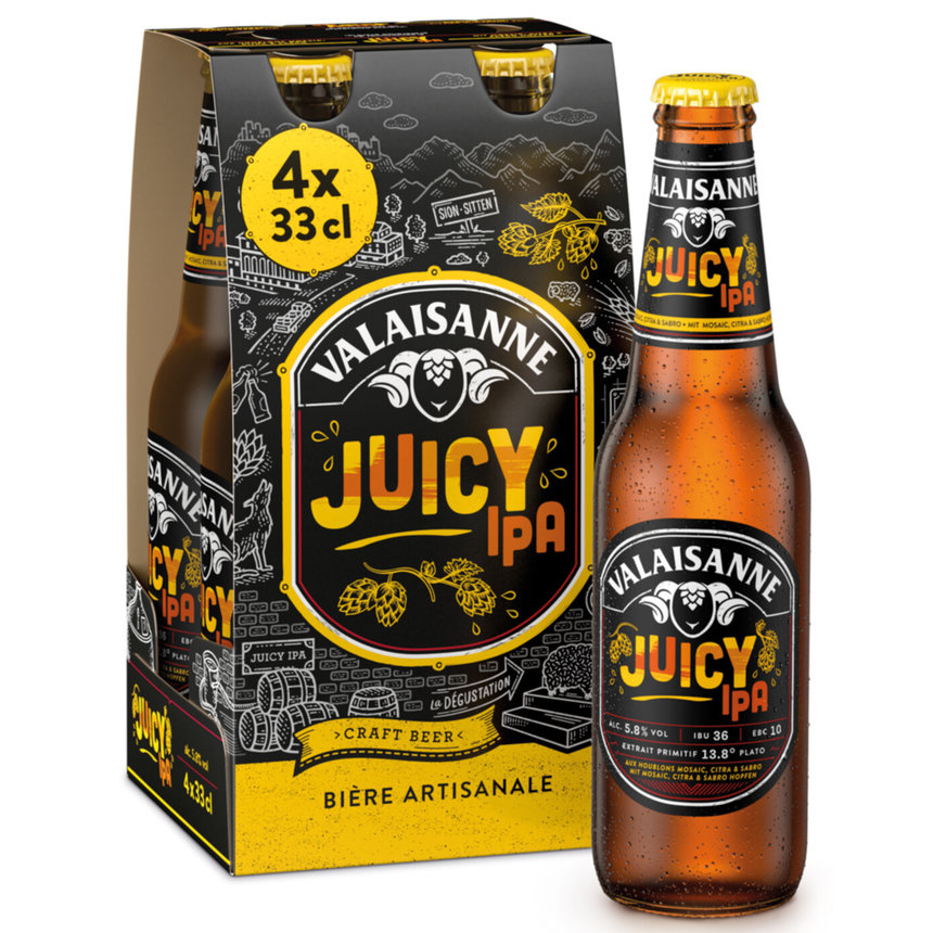 Valaisanne Juicy IPA Bier 4x33cl